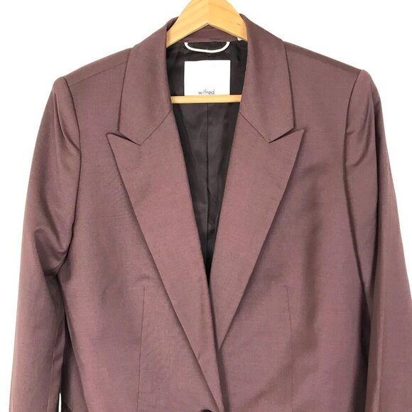 Aritzia Wilfred Belcastel Blazer Jacket Oversized Brown Tailored Women's Medium - Picture 4 of 8